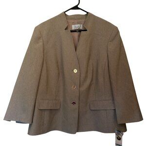 NWT Le Suit soft taupe lined blazer sz 20W